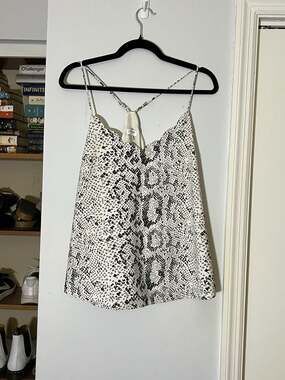 J.Crew Snakeskin Print Scalloped Cami Tank Top Size 10
